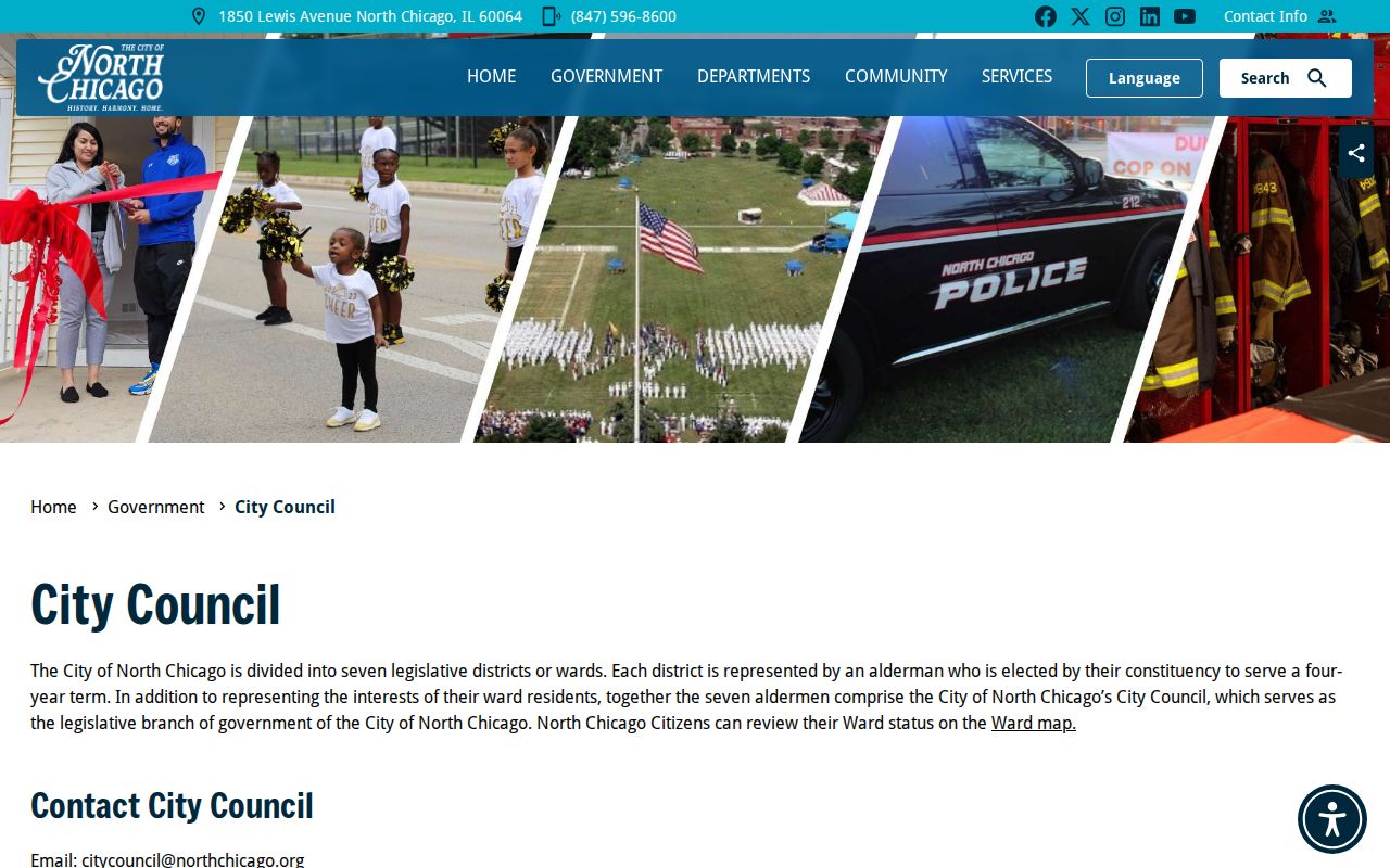 North Chicago neighbors wards and city council page